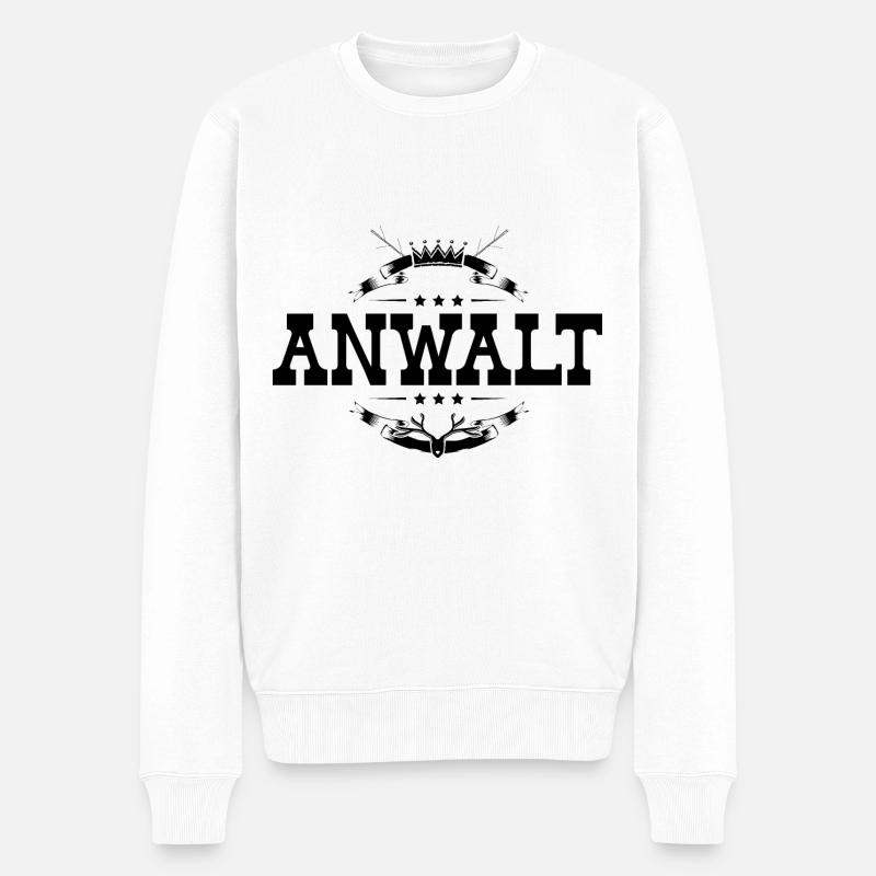Anwalt Beruf - Männer Premium Bio Pullover - Weiß