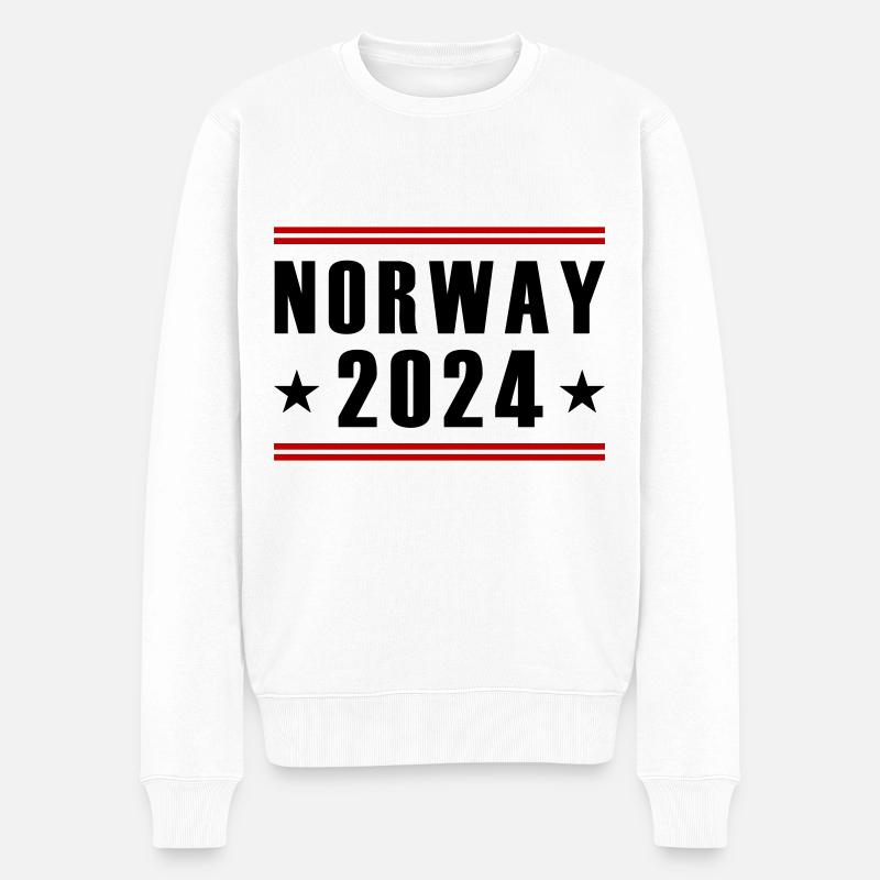 Norwegen 2024 - Männer Premium Bio Pullover - Weiß