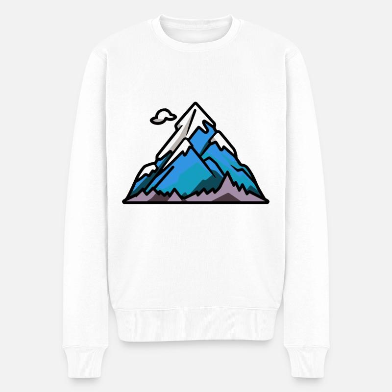 Berge Landschaft - Männer Premium Bio Pullover - Weiß