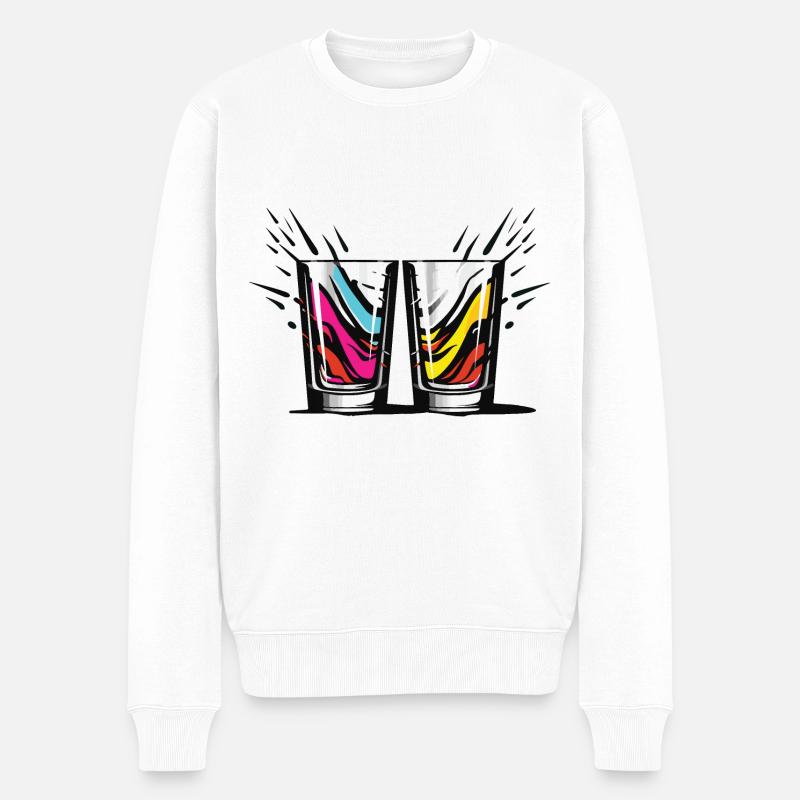 Verre à tequila - Pull Premium bio Homme - blanc