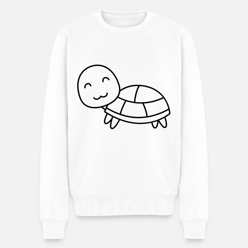 Tortue Comic Animal - Pull Premium bio Homme - blanc