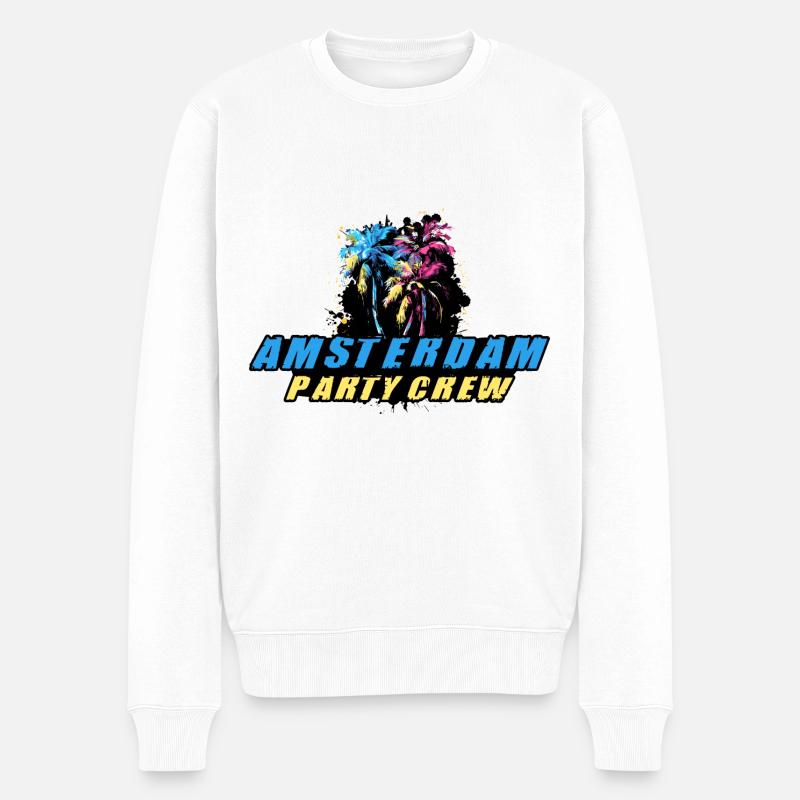 Amsterdam Party Crew Holiday Saying - Pull Premium bio Homme - blanc