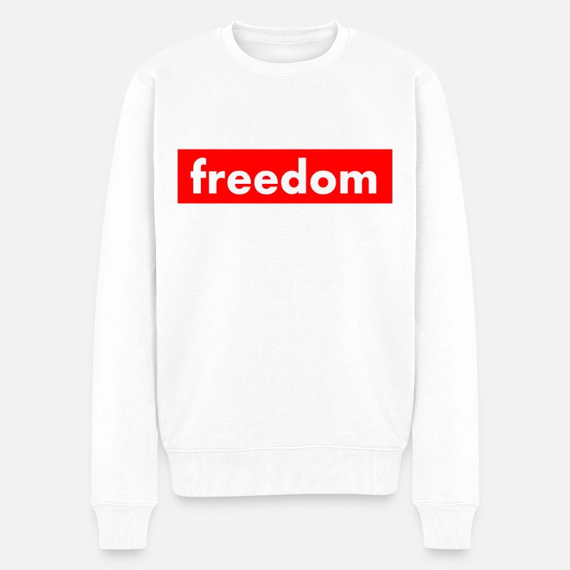 freiheit - Männer Premium Bio Pullover - Weiß