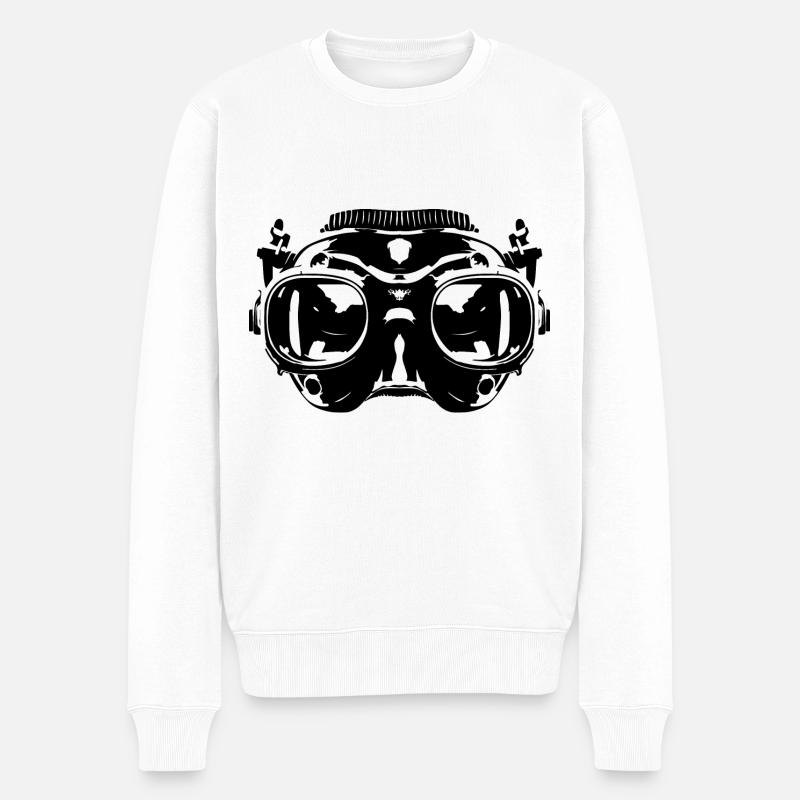 Taucherbrille Symbol Tauchen - Männer Premium Bio Pullover - Weiß