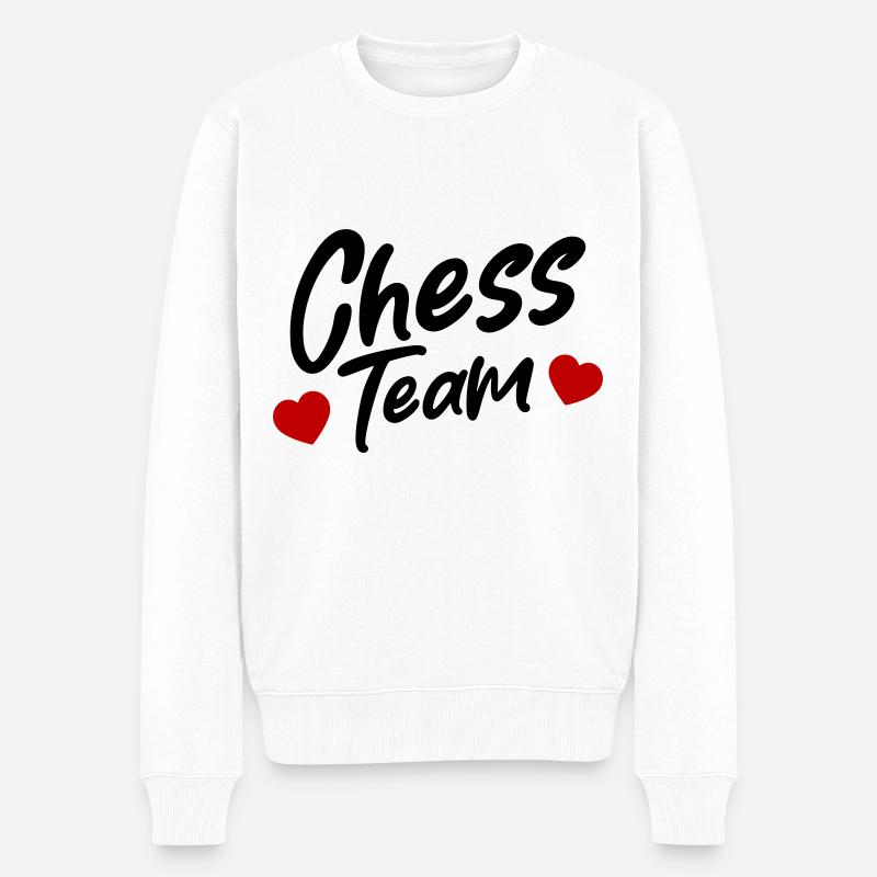 Chess Team - Männer Premium Bio Pullover - Weiß