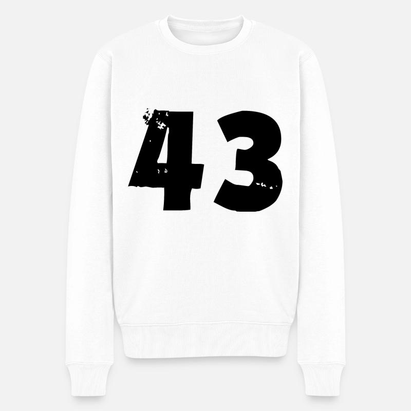 43 Zahl - Männer Premium Bio Pullover - Weiß