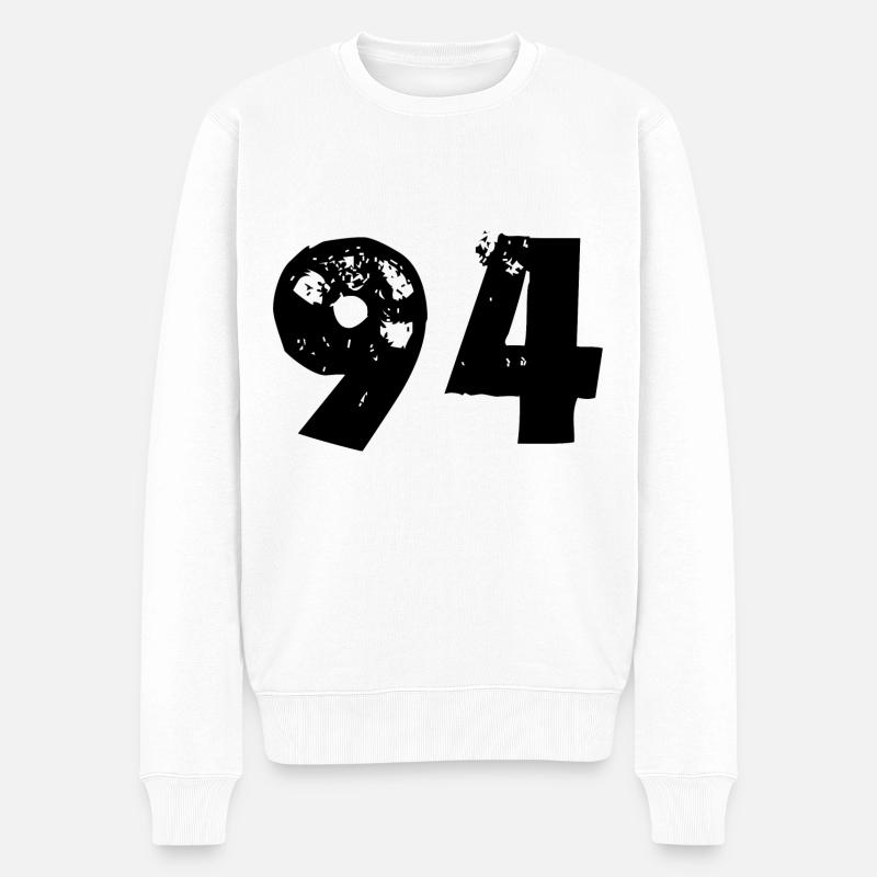94 Zahl - Männer Premium Bio Pullover - Weiß