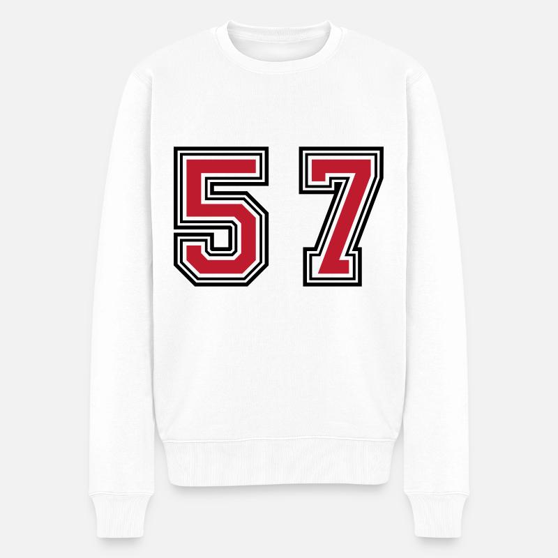 57 Zahl Symbol - Männer Premium Bio Pullover - Weiß