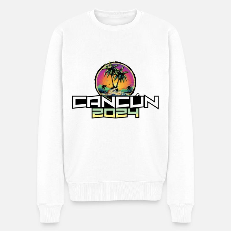 Palmiers de Noël Cancún 2024 - Pull Premium bio Homme - blanc