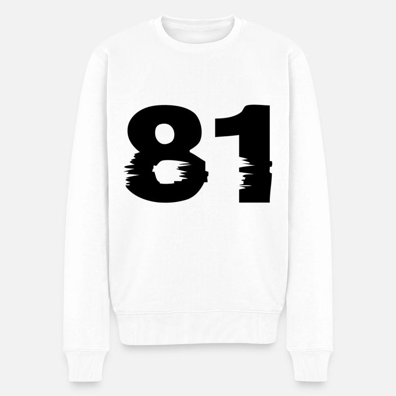 81 Zahl - Männer Premium Bio Pullover - Weiß