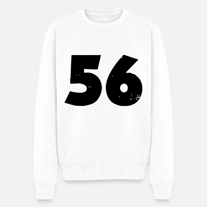 56 Zahl - Männer Premium Bio Pullover - Weiß