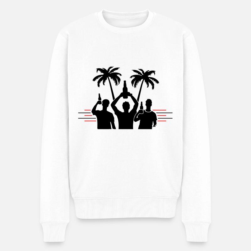 Party Strand Urlaub - Männer Premium Bio Pullover - Weiß