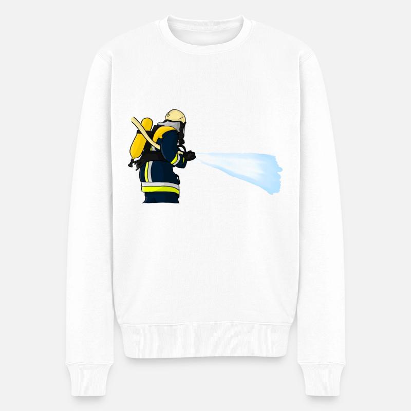 Pompier avec tuyau - Pull Premium bio Homme - blanc