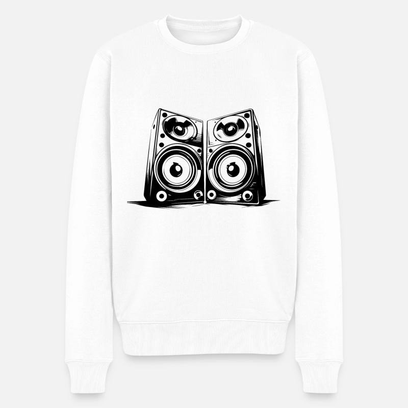 Musique Boxe Symbole Basse - Pull Premium bio Homme - blanc