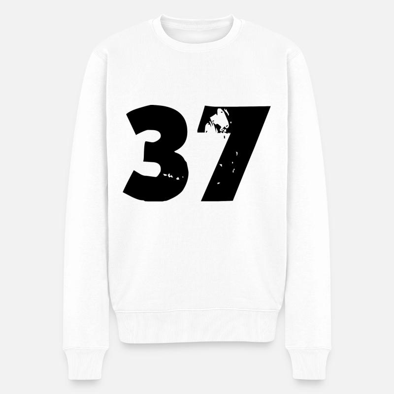 37 Zahl - Männer Premium Bio Pullover - Weiß