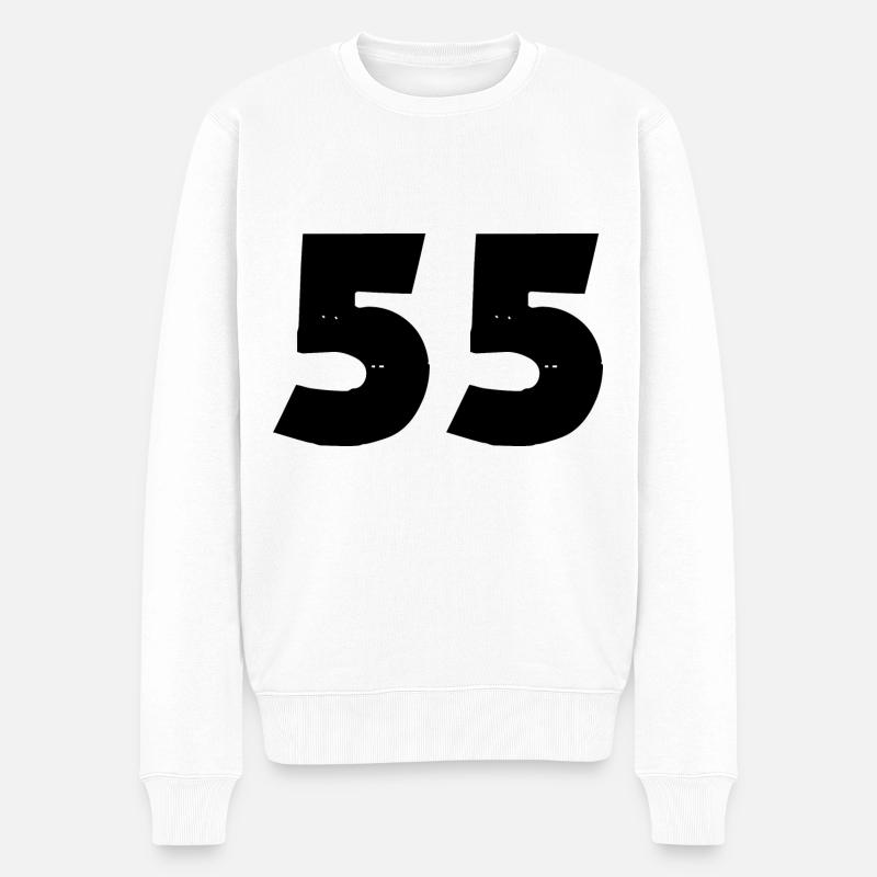 55 Zahl - Männer Premium Bio Pullover - Weiß