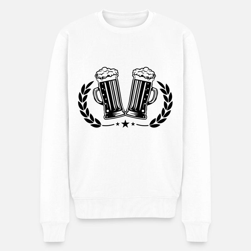 Bier Symbol kranz - Männer Premium Bio Pullover - Weiß