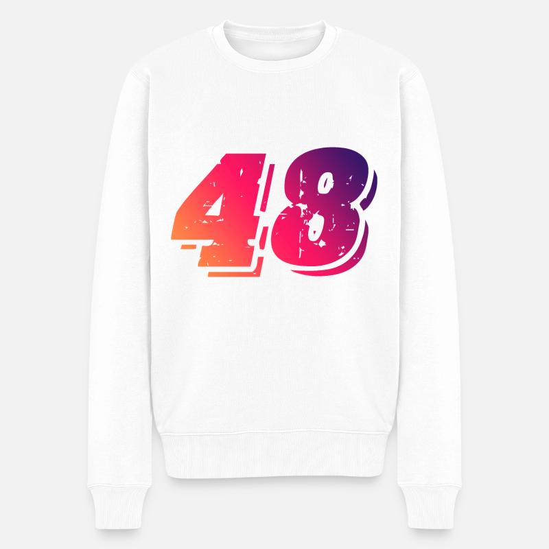 48 Zahl Symbol - Männer Premium Bio Pullover - Weiß