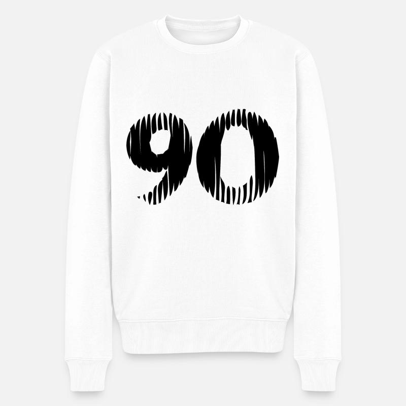 90 Zahl Trikot - Männer Premium Bio Pullover - Weiß