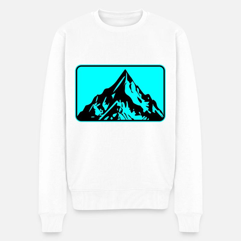 Berg Symbol Landschaft - Männer Premium Bio Pullover - Weiß
