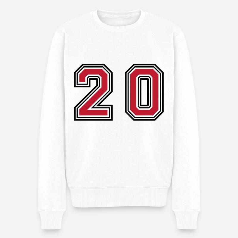20 Zahl symbol - Männer Premium Bio Pullover - Weiß