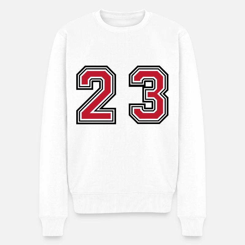 23 symbole numérique - Pull Premium bio Homme - blanc