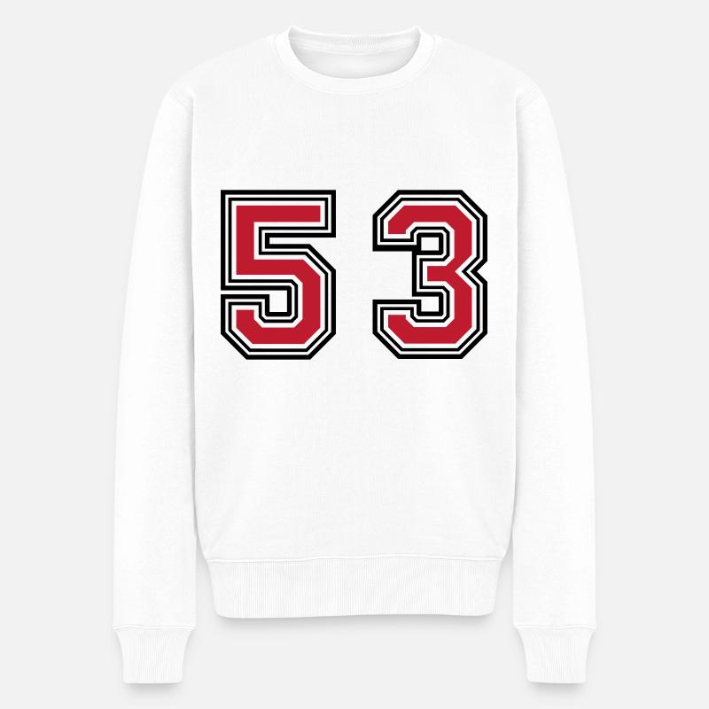 53 Symbole numérique - Pull Premium bio Homme - blanc