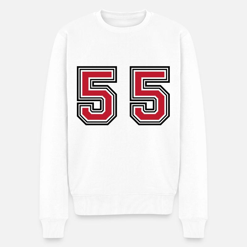 55 Zahl Symbol - Männer Premium Bio Pullover - Weiß