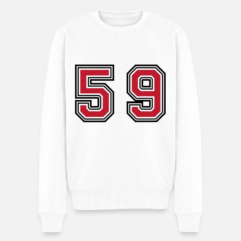 59 Zahl Symbol - Männer Premium Bio Pullover - Weiß