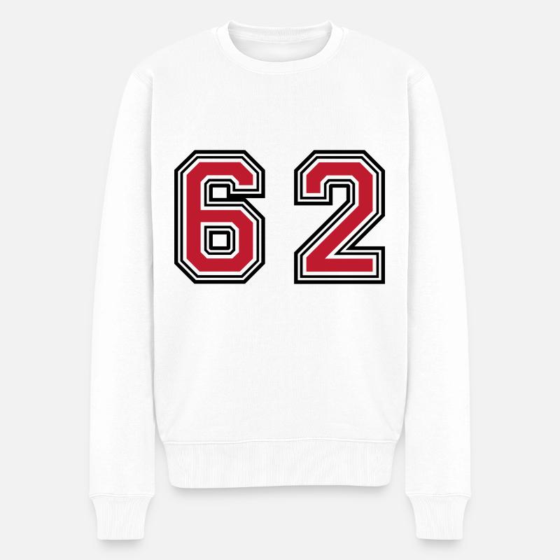 62 Symbole numérique - Pull Premium bio Homme - blanc