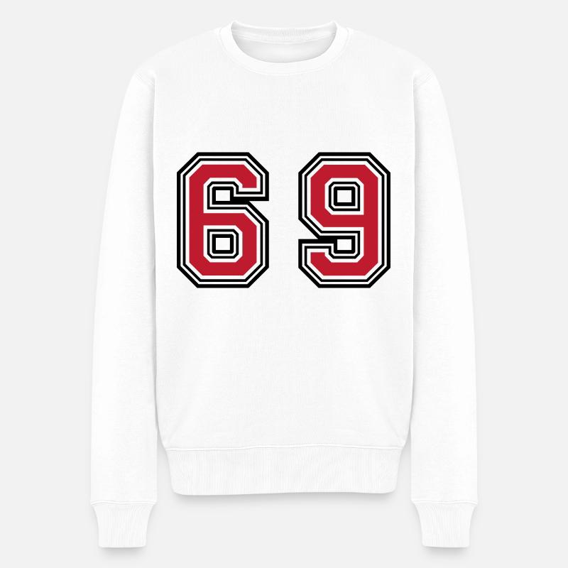 69 Symbole numérique - Pull Premium bio Homme - blanc