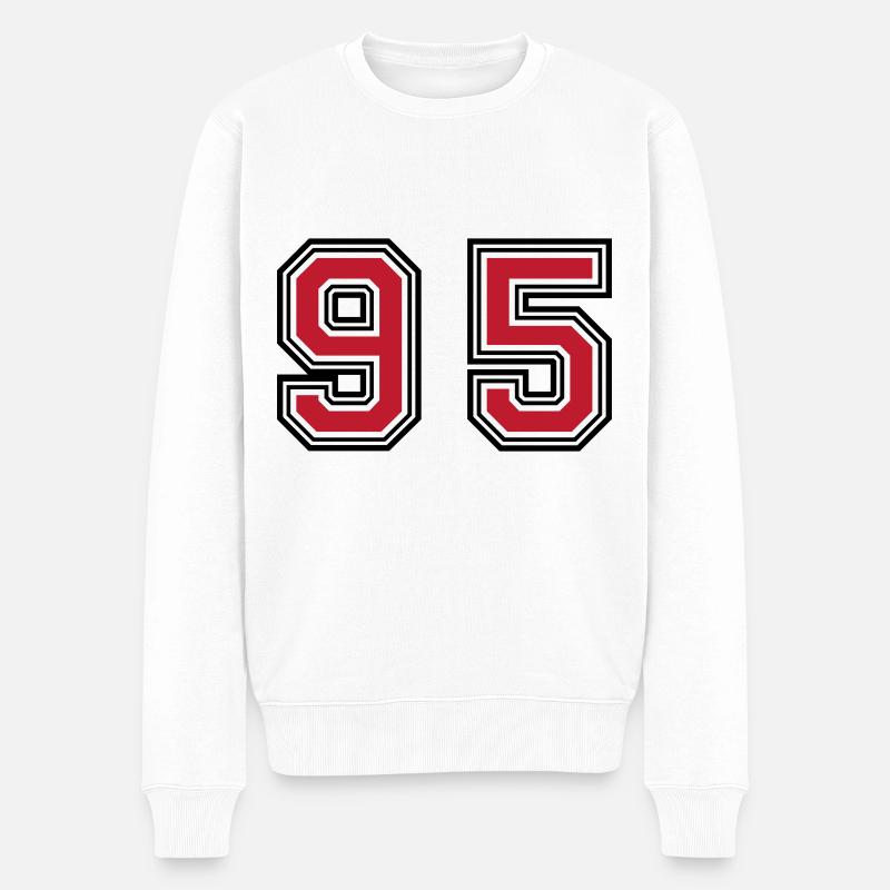 95 Zahl Symbol - Männer Premium Bio Pullover - Weiß