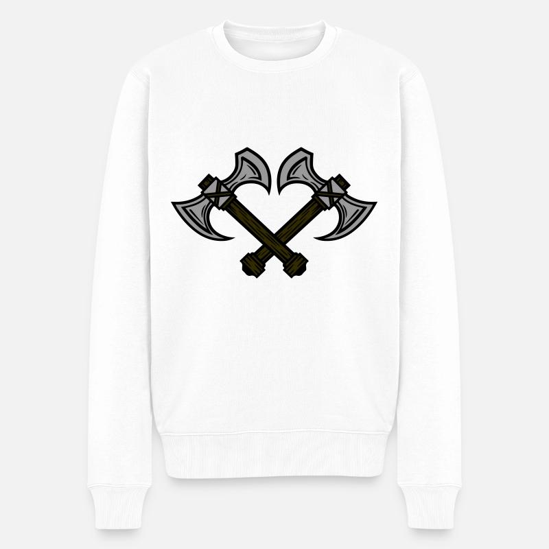 Axt Element - Männer Premium Bio Pullover - Weiß