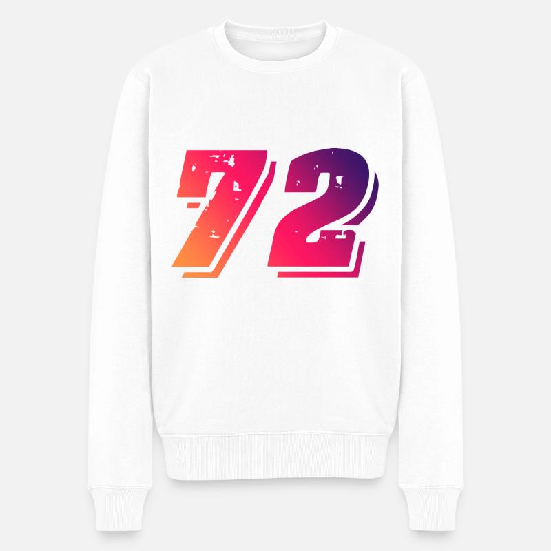 Symbole numérique 72 - Pull Premium bio Homme - blanc