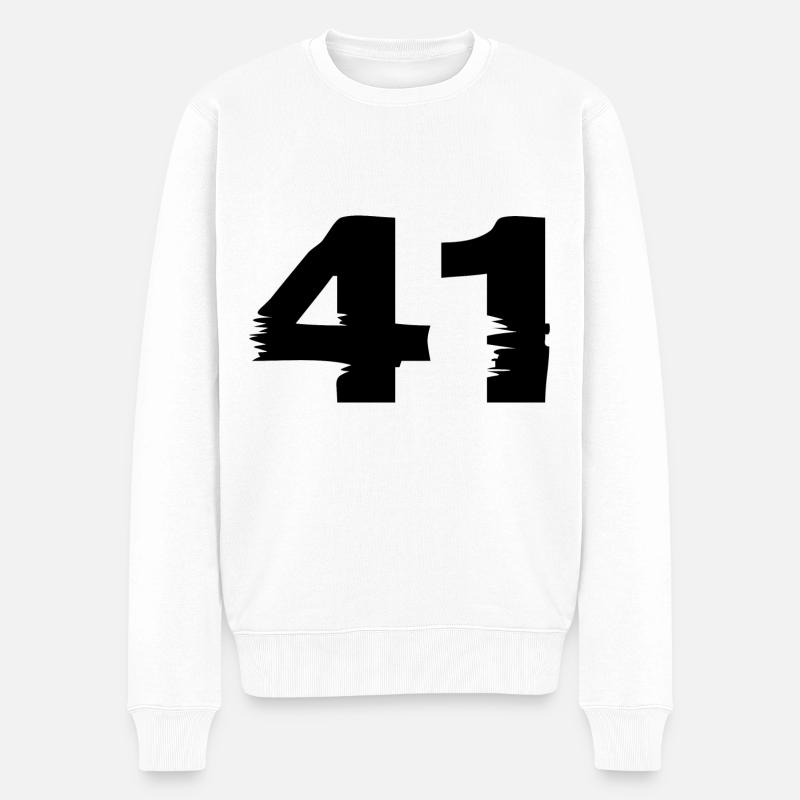 41 Numéro - Pull Premium bio Homme - blanc
