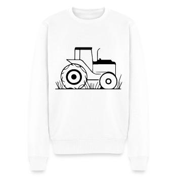 Traktor Symbol - Männer Premium Bio Pullover - Weiß - Vorne - Thijin (182cm)