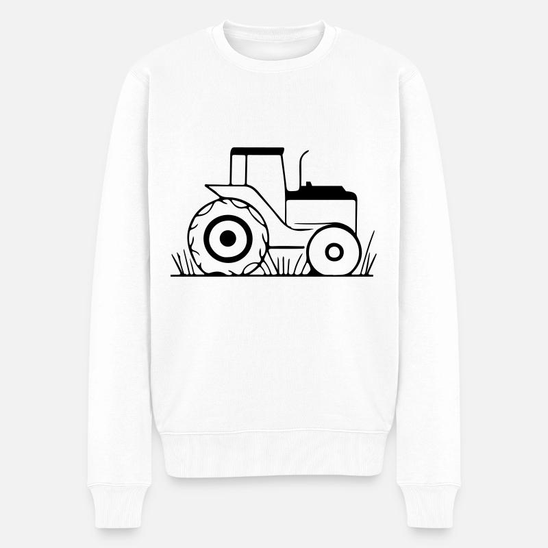 Traktor Symbol - Männer Premium Bio Pullover - Weiß
