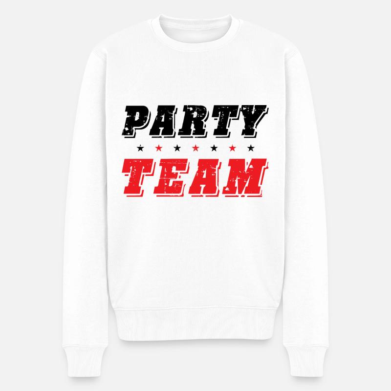 Party Team - Männer Premium Bio Pullover - Weiß