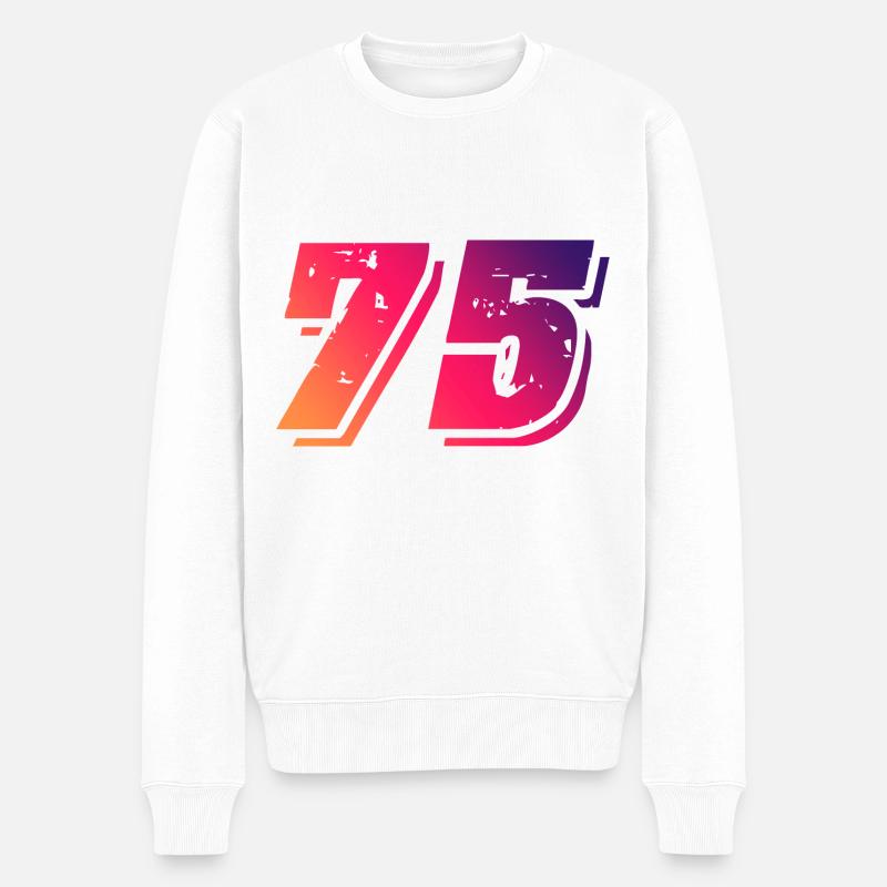75 Zahl Symbol - Männer Premium Bio Pullover - Weiß