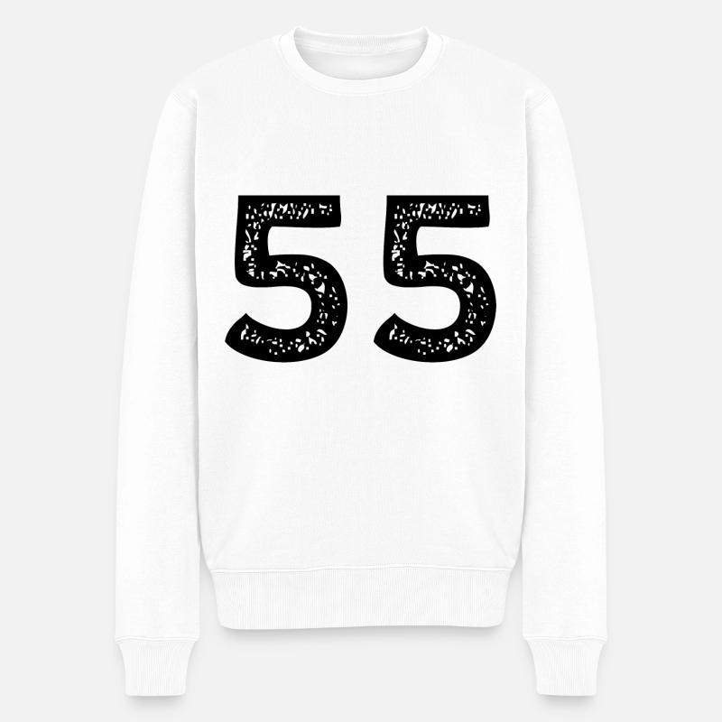 55 Zahl Trikot - Männer Premium Bio Pullover - Weiß