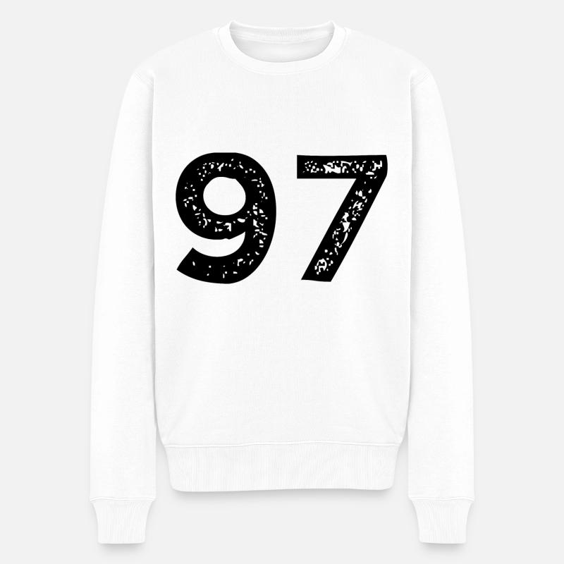 97 Zahl Trikot - Männer Premium Bio Pullover - Weiß