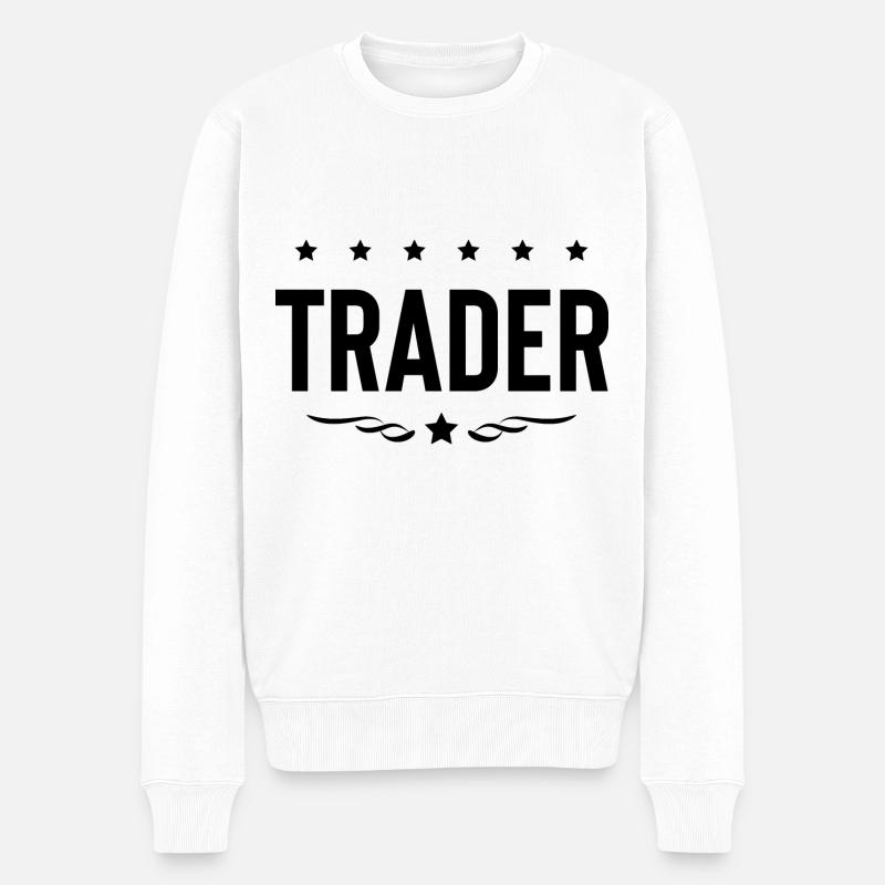 Trader Beruf - Männer Premium Bio Pullover - Weiß