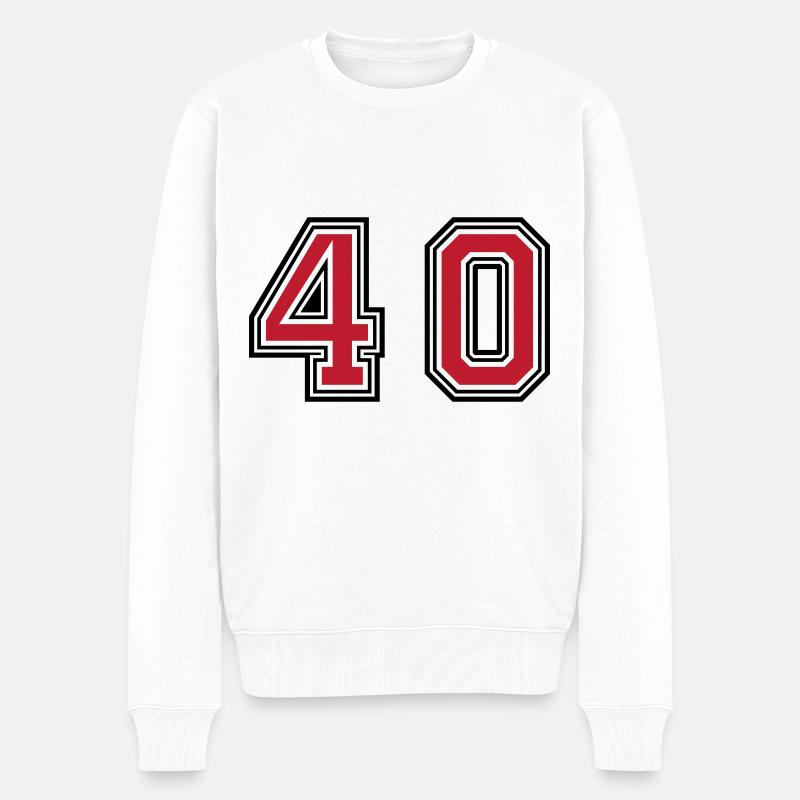 40 Zahl symbol - Männer Premium Bio Pullover - Weiß