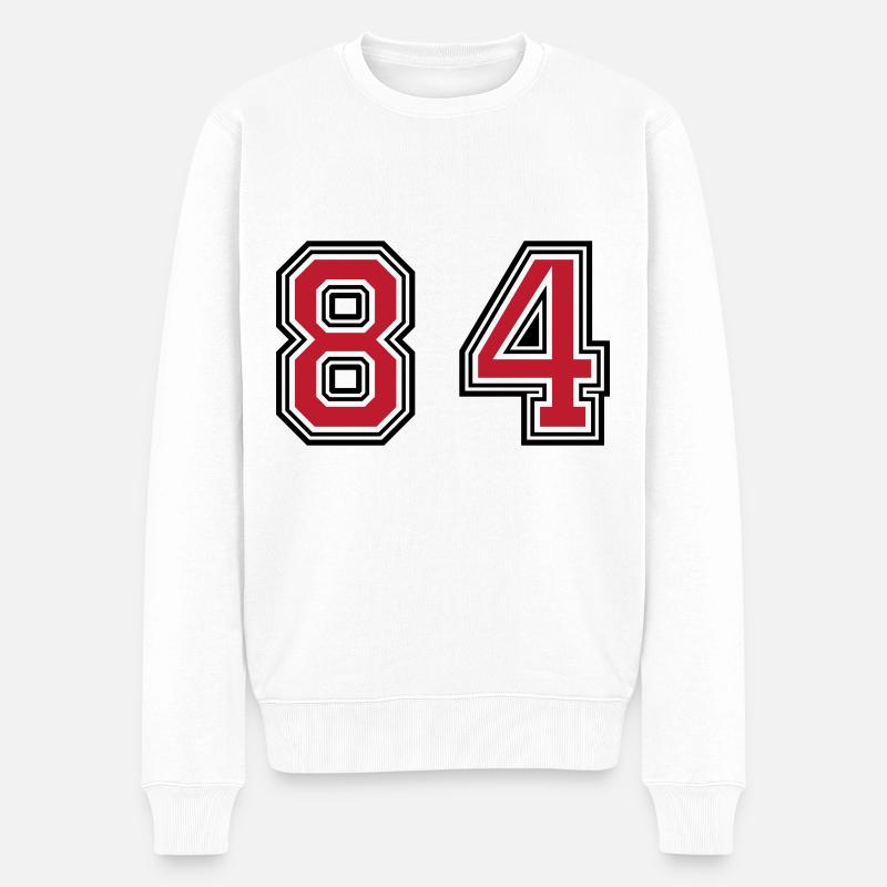 84 Symbole numérique - Pull Premium bio Homme - blanc