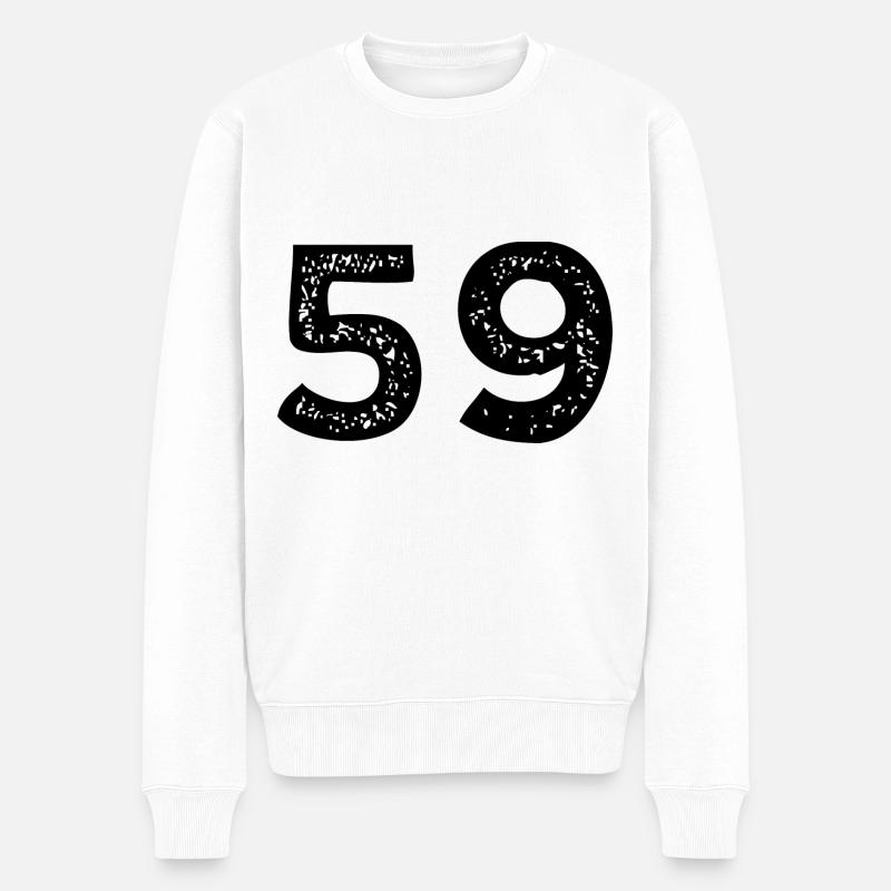 59 Zahl Trikot - Männer Premium Bio Pullover - Weiß