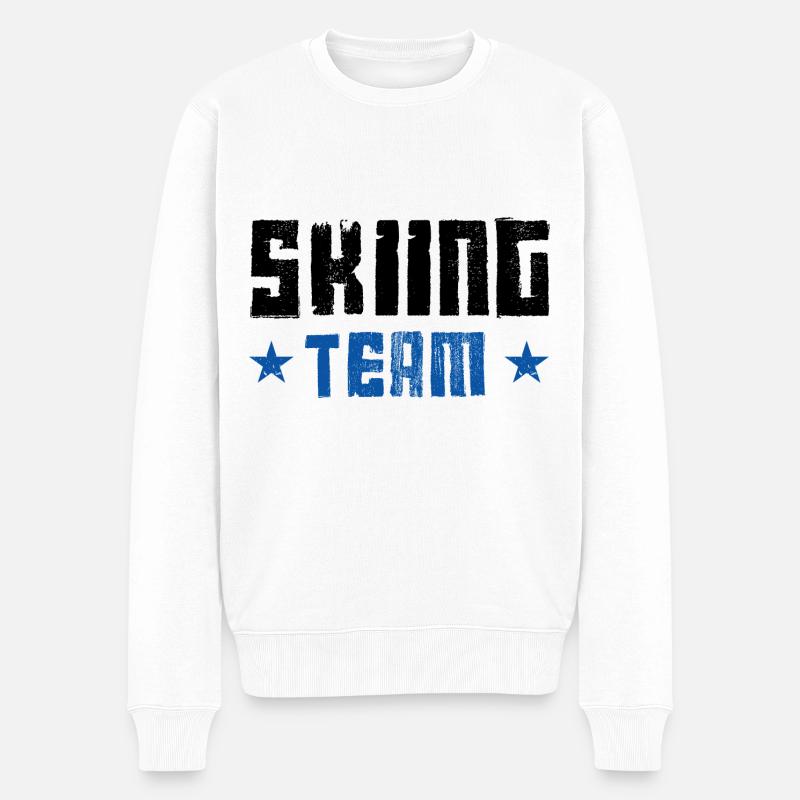 Skiing Team - Männer Premium Bio Pullover - Weiß
