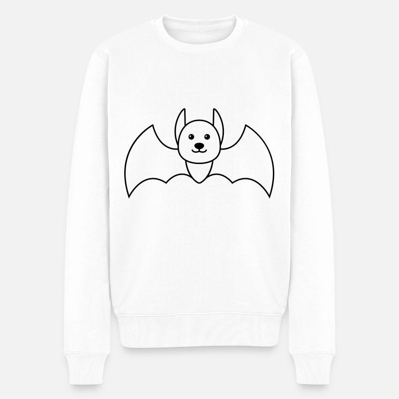 Fledermaus Comic Tier - Männer Premium Bio Pullover - Weiß