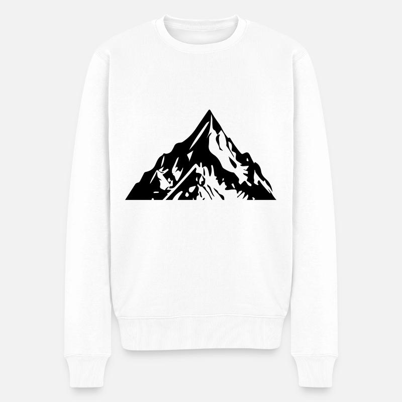 Berg Symbol Landschaft - Männer Premium Bio Pullover - Weiß