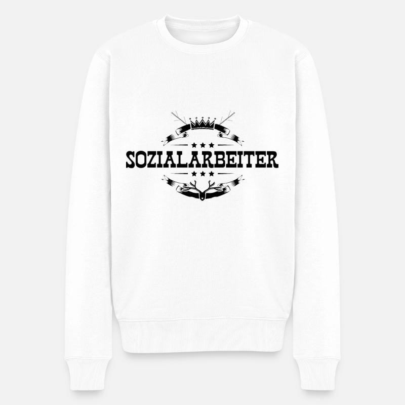 Sozialarbeiter Beruf - Männer Premium Bio Pullover - Weiß