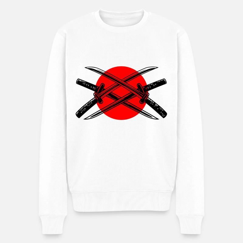 Élément d’épée de samouraï - Pull Premium bio Homme - blanc